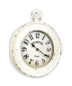 XCLOCK Horloge métal Old Ř 40 cm  Blanc