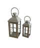 HOMEA Set de 2 lanternes en métal H2738,5 cm gris