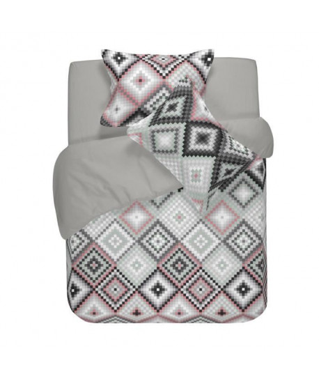 NAFNAF Housse de couette 100% coton imprimé Edith  240x260 cm  Gris