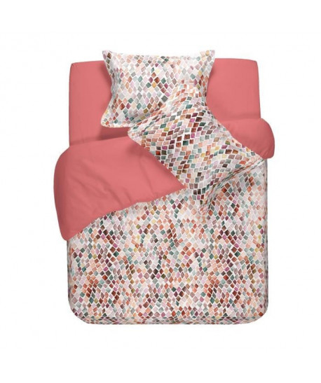 NAFNAF Housse de couette 100% coton imprimé Elie  200x200 cm  Corail