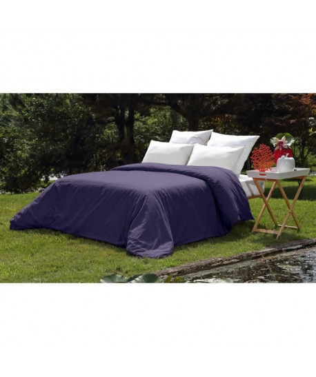 VENT DU SUD Housse de couette PALACE en coton lavé  240x260 cm  Violet prune