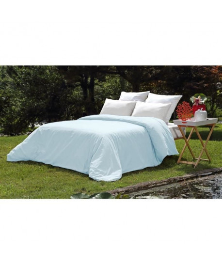 VENT DU SUD Housse de couette PALACE en coton lavé  240x260 cm  Bleu aqua