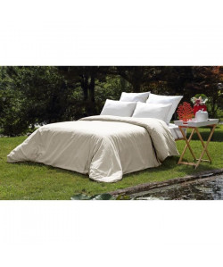 VENT DU SUD Housse de couette PALACE en coton lavé  240x260 cm  Blanc lin