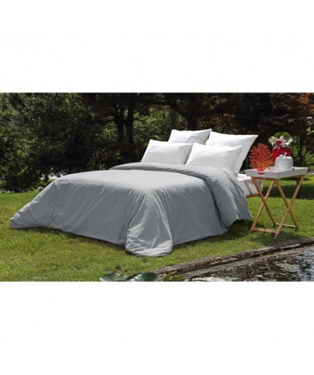 VENT DU SUD Housse de couette PALACE en coton lavé  240x260 cm  Gris acier