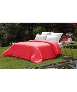 VENT DU SUD Housse de couette PALACE en coton lavé  140x200 cm  Rouge cranberry