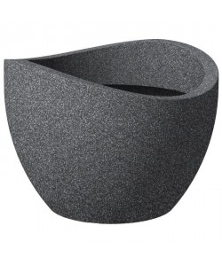SCHEURICH Pot en plastique rotomoulé Wave Globe 250  50 x 37,1 cm  Noir granite