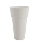 Pot haut rond plastique blanc brillant Ř 14 cm