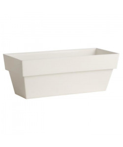 Jardiniere plastique blanc brillant 10x25 cm