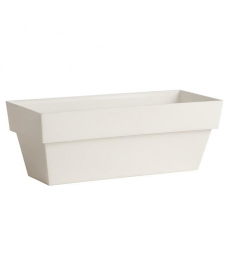 Jardiniere plastique blanc brillant 10x25 cm