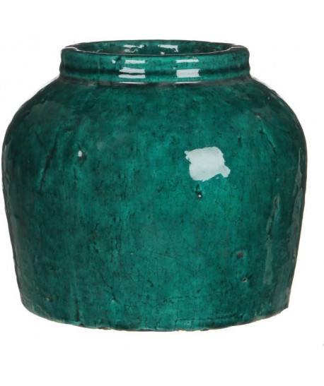 Cache Pot Rond intérieur déco Karl  H22.5xD25.5  Vert