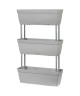 DEROMA Trio de Jardiniere Enjoy a réserve d\'eau  50 x 16,1 x H 22 cm  28,8 L  Gris écume