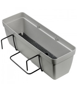 DEROMA Kit de Jardiniere Enjoy a réserve d\'eau  9,6 L  50 x 16,1 x H 16 cm  Gris écume