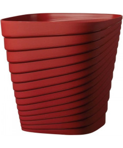 DEROMA Pot Slinky Griotte  Carré  30 x 30 x H 30 cm  17,6L  Rouge griotte