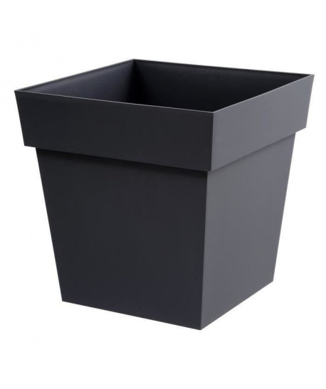 EDA Pot de fleur carré Toscane  39 x 39 x H 39 cm  38 L  Gris anthracite