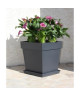 EDA Pot de fleur carré Toscane  39 x 39 x H 39 cm  38 L  Gris anthracite