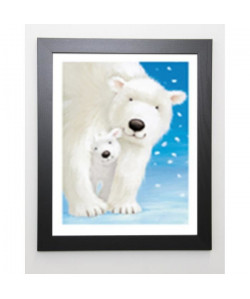 EDGSON Image encadrée Fluffy Bears I  47x57 cm  Bleu