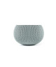 Pot de fleur aspect tricot 28cm  Bleu gris