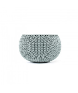 Pot de fleur aspect tricot 28cm  Bleu gris