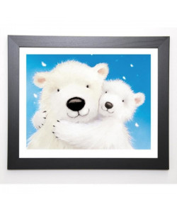 EDGSON Image encadrée Fluffy Bears IV  47x57 cm  Bleu