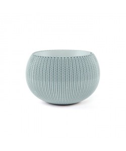 Pot de fleur aspect tricot 36cm  Bleu gris