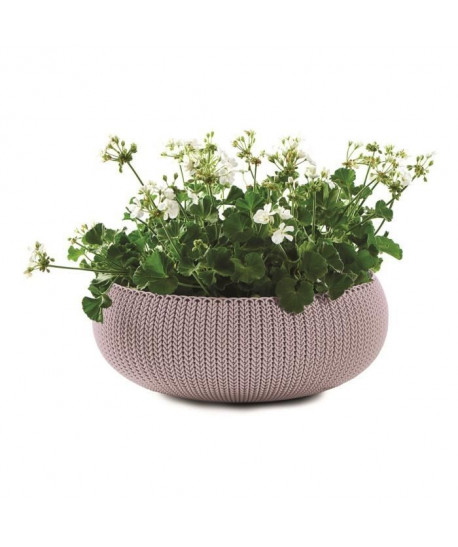 Pot de fleur aspect tricot 54cm  Mauve