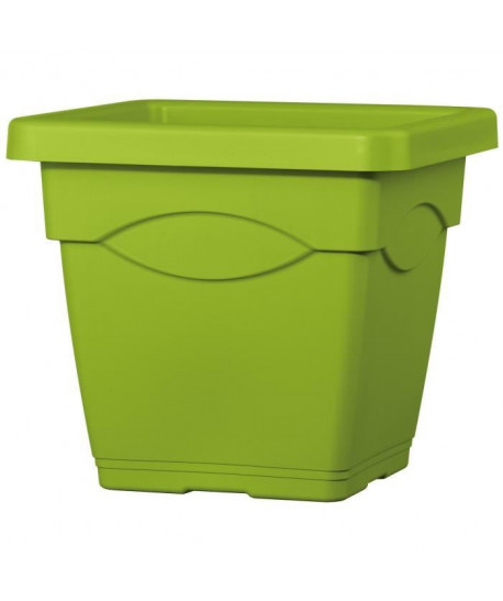 DEROMA Pot de fleur carré Circéo  38 x 38 x H 33,5 cm  27,4 L  Vert olive