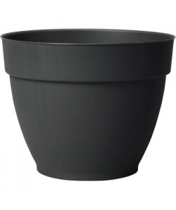 DEROMA Pot de fleur rond Ninféa a réserve d\'eau  Ř 26 x H 21 cm  7,5 L  Gris anthracite