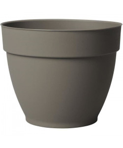 DEROMA Pot de fleur rond Ninféa a réserve d\'eau  Ř 26 x H 21 cm  7,5 L  Taupe