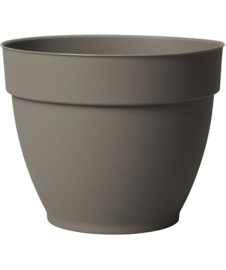 DEROMA Pot de fleur rond Ninféa a réserve d\'eau  Ř 30 x H 24 cm  12 L  Taupe