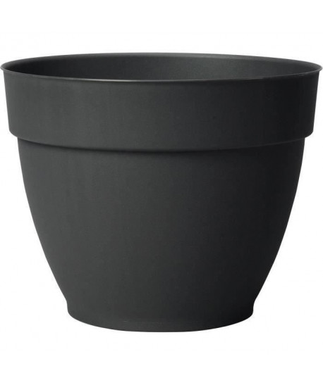 DEROMA Pot de fleur rond Ninféa a réserve d\'eau  Ř 34 x H 27 cm  16,5 L  Gris anthracite