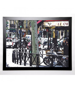 FAIRBROTHER Image encadrée Parisian Café 67x87 cm Multicolore