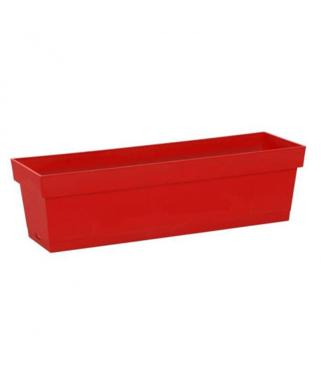 EDA Jardiniere et plateau emboîté Toscane  50 x 18 x H 16,7 cm  10 L  Rouge rubis