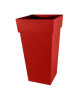 EDA Pot de fleurs XXL  Toscane   Carré  43,3 x 43,3 x H 80 cm  98 L  Rouge rubis