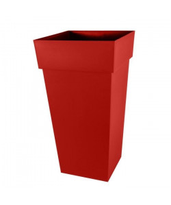 EDA Pot de fleurs XXL  Toscane   Carré  43,3 x 43,3 x H 80 cm  98 L  Rouge rubis