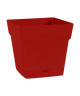 EDA Pot de fleur carré Toscane  17,4 x 17,4 x H 17,4 cm  3,4 L  Rouge rubis