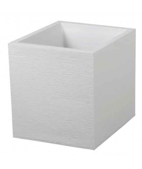 EDA Pot carré Graphit  39 x 39 x 43 cm  Contenance 35 L  Blanc cérusé