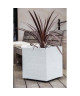 EDA Pot carré Graphit  39 x 39 x 43 cm  Contenance 35 L  Blanc cérusé