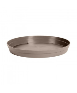 EDA Soucoupe ronde Toscane  Ř 34,5 x H 4,10 cm pour pot Ř 48 cm  Taupe