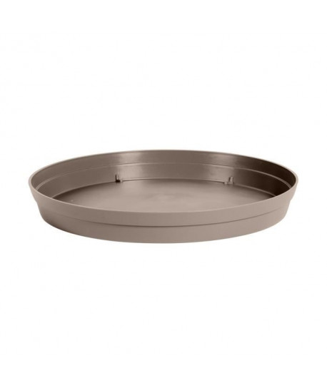 EDA Soucoupe ronde Toscane  Ř 34,5 x H 4,10 cm pour pot Ř 48 cm  Taupe