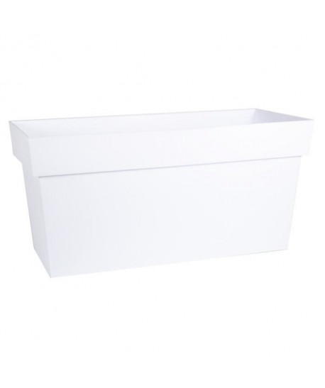 EDA Muret avec roulettes Toscane  79 x 35 x H 39 cm  74 L  Blanc