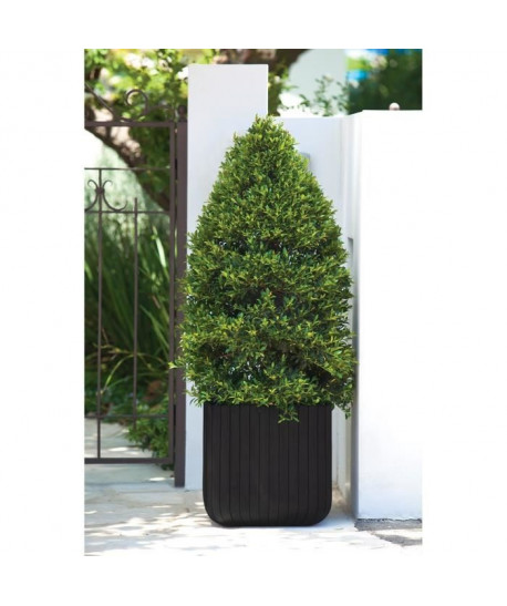 CUBE PLANTER Cache pot moyen format 21,5 litres aspect lattes bois