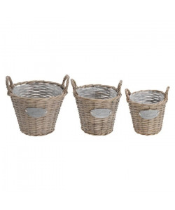 Set de 3 paniers ronds  24,20 Kg  Grand panier 260x260x265mm  Panier moyen 220x220x240mm  Petit panier 190x190x220mm