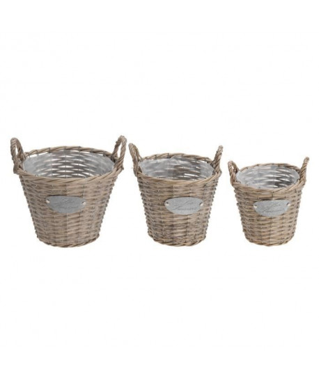 Set de 3 paniers ronds  24,20 Kg  Grand panier 260x260x265mm  Panier moyen 220x220x240mm  Petit panier 190x190x220mm