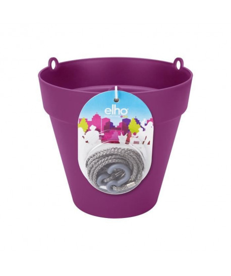 ELHO Pot de fleur rond a suspendre Urban Suspension  Ř 20 x H 19 cm  Cerise