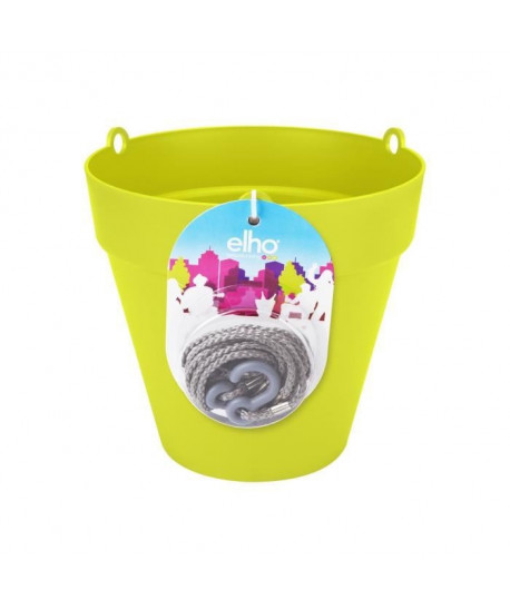 ELHO Pot de fleur rond a suspendre Urban Suspension  Ř 20 x H 19 cm  Vert anis