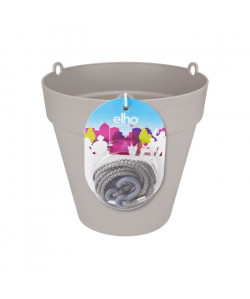 ELHO Pot de fleur rond a suspendre Urban Suspension  Ř 20 x H 19 cm  Gris chaud