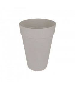 ELHO Pot de fleur haut Loft Urban rond  Ř 35 x H 46 cm  Gris chaud