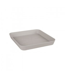 ELHO Soucoupe carrée pour pot de fleur  28 x 28 cm  Gris chaud