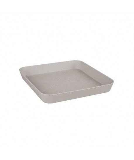 ELHO Soucoupe carrée pour pot de fleur  28 x 28 cm  Gris chaud