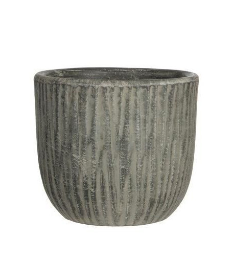 MICA Cache pot rond intérieur Norman gris  22 xŘ25 cm